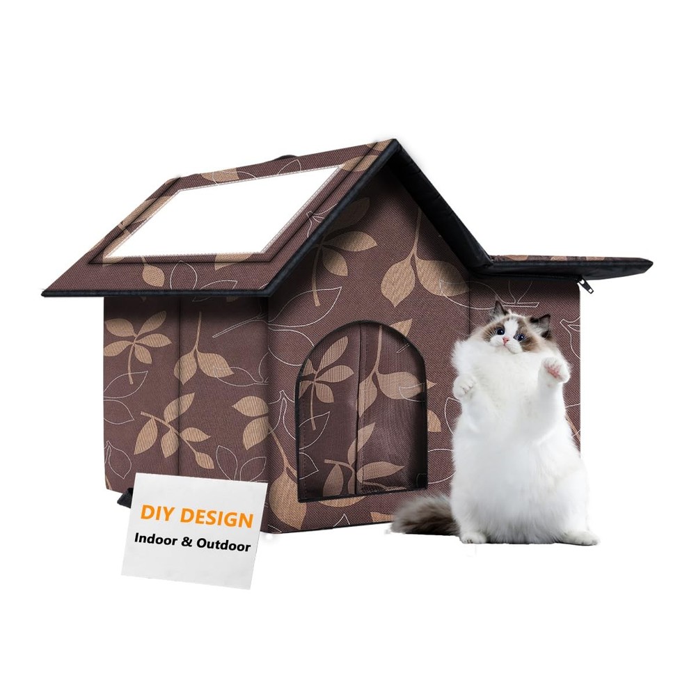 Large Outdoor Cat House Weatherproof, Houses for Outdoor Cats Feral, Collapsi…