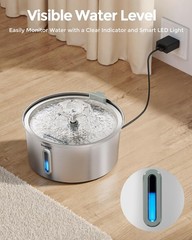 Cat Water Fountain Stainless Steel 3.2L/108oz, Invengo Automatic Pet Fountain…