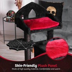 Gothic Cat Tree – 40inch Black Cat Tree with Regal Throne Bed, Spacious Cat c…