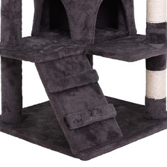 55″ Dark Grey Cat Tree Tower Condo Scrathcher Post Activity Center Playing House