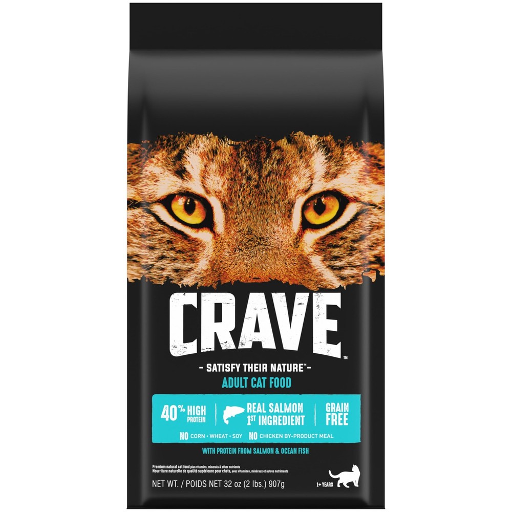 Grain Free Adult High Protein Natural Dry Cat Food with Protein from Salmon &…