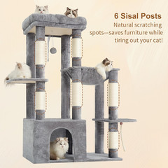 Heavy Duty Cat Tree, Tower for Indoor Cats Large Adult, Tall Cat Condo House wit