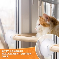 4 Pieces Cat Window Perch Suction Cup Powerful Bed 3.3 inches, Clear