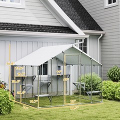 PawHut 94.5″ Extra Large Catio, Outdoor Cat Enclosure with Waterproof Cover
