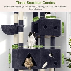 Extra Large Cat Tower 81-inch Tall Cat Tree Big Cats 20 lbs XXL Heavy Duty Cat