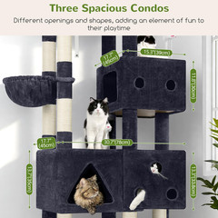 Extra Large Cat Tower, 81-Inch Tall Cat Tree for Big Cats 20 Lbs, XXL Heavy Duty