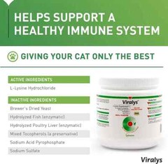 Vetoquinol Viralys L-Lysine Supplement for Cats, 3.5Oz/100G (Exp: 09/2025) NEW