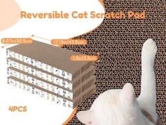 4 Pack Cat Scratch Pad with Box Cardboard Cat Scratcher for Indoor Cats