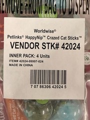 (4) Petlinks HappyNip Crazed Cat Sticks Natural Silvervine Cat Toys – Blue/Green