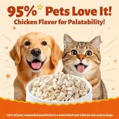 14.1 oz Freeze Dried Chicken Cubes for Dogs & Cats, Single‑Ingredient High‑Pr…