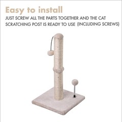 Premium Cat Scratching Post 22in sisal scratcher with Hanging Balls