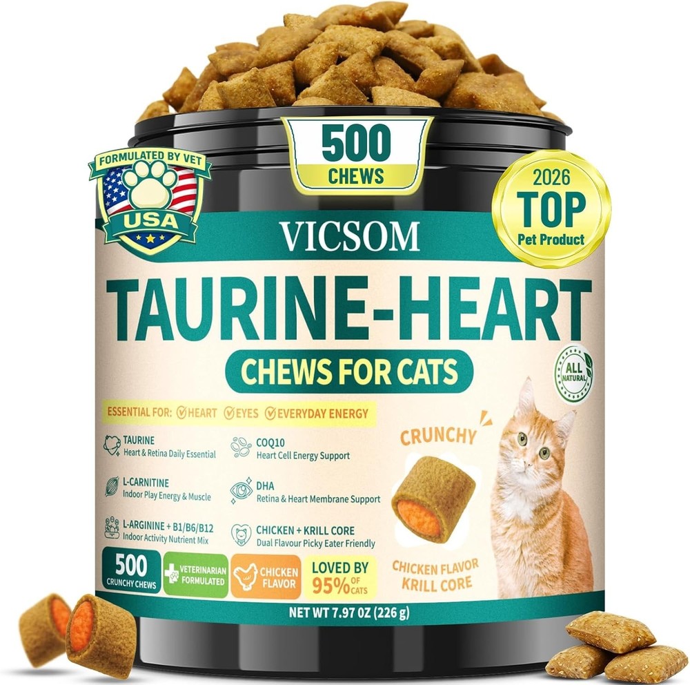 Taurine for Cats, CoQ10 for Cats, Heart Health Support for Adult & Senior Cats