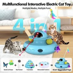 Cat Laser Interactive Indoor Cat Pet Toys Automatic,USB Cat Teaser Pet Toys Blue