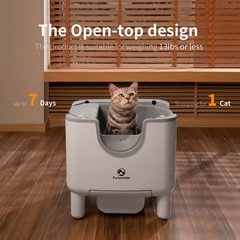 F6 Self-Cleaning Litter Box Open-Top Automatic Cat Litter Odor Control Safety