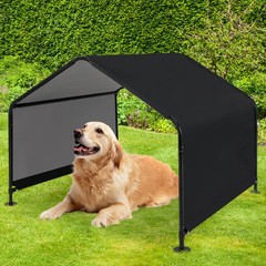 Dog Shade Shelter with Waterproof Roof for Large Medium Small Breeds-Black – Col