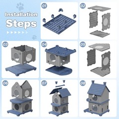Gulaimoao Outdoor Cat House Weatherproof Durable Resin Cat Houses For Outdoor