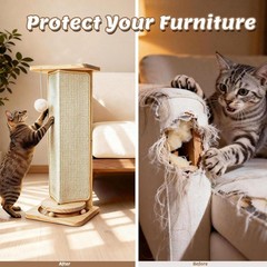 Cat Scratcher Set – Cat Scratching Post with Cat Toy and Cat Scratching Board