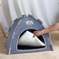 Cozy Cat Tent Bed with Soft Cushion – Foldable Indoor Pet House
