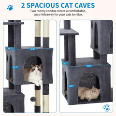 [NEW] Garvee 61″ Multi-Level Cat Tree for Indoor Cats, Heavy-Duty Tower, Gray