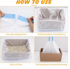 120 Pack Cat Litter Bags Compatible with Litter Robot 4/5/3, Self Cleaning Autom