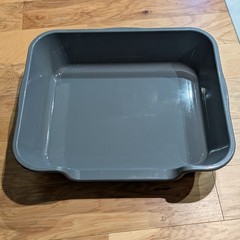 1 Extra-Large Cat Litter Box (ABS Plastic),Low-Entry Senior Cat Litter Box Grey