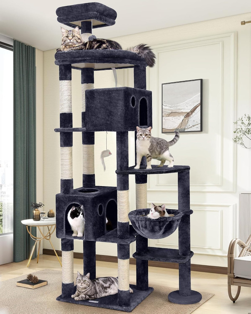 Giant Cat Tree, 83 Inch Cat Tree for Indoor Cats Large Adult, XXL Cat Tower with