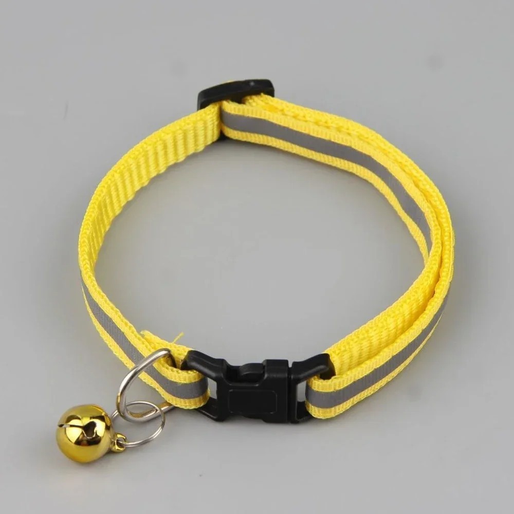 Reflective Nylon Cat Collar with Bell for Cat Kitten Small Dog adjustable
