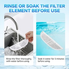 8 Packs Replacement Pet Water Fountain Filter Compatible with eufy White