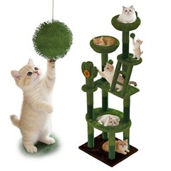 72″Cactus Cat Tree Tall Cat Tower Multi-Level Cat Activity Center for Cats