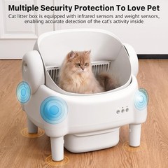 Self Cleaning Cat Litter Box Open Top Automatic Litter Box With App Control