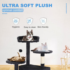 | 54″ Cat Tree Tower | Dark Gray | Multi-Level Indoor Activity Center with Sisal