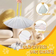 Jumbo Cat Litter Box Liners 37″ x 18″,30 Count Jumbo Extra Thick With 3 Mil C…
