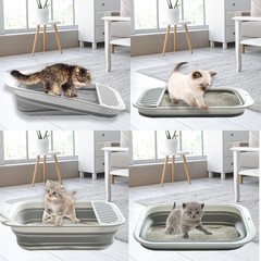 Low Entry Kitten Litter Box Collapsible Shallow Litter Box Senior Cats
