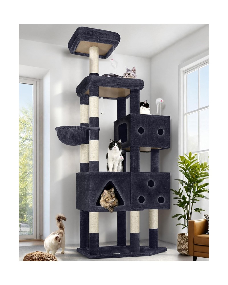 Globlazer Extra Large Cat Tower, 81-inch Tall Cat Tree for Big Cats 20 lbs, X…