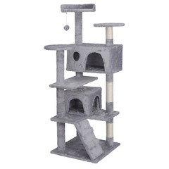 Light Grey Cat Tree Tower Durable Activity Center Playing House w/Scratchers