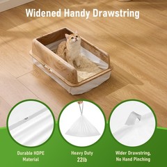 ZOMISIA Super Jumbo Litter Box Liner XXL – 15 Count 47″ x 24″ 47 x 24, White