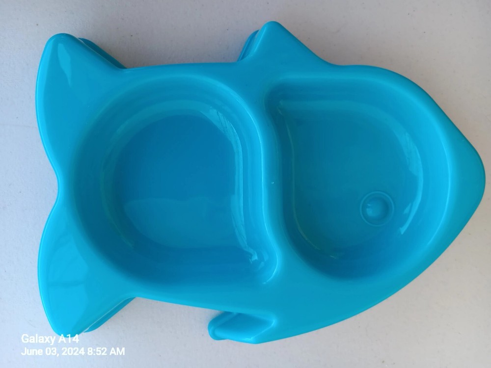 Fish Shaped Cat Bowl Blue