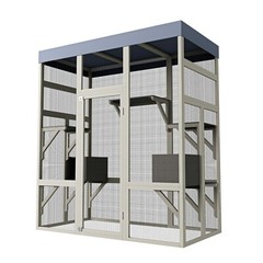 70.1″ H Outdoor Cat House Enclosure Catio Wooden Large Cage Pet with Platforms