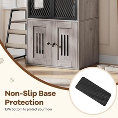 2-in-1 Cat Litter Box Enclosure Furniture with Removable Ladder &Scratching Post