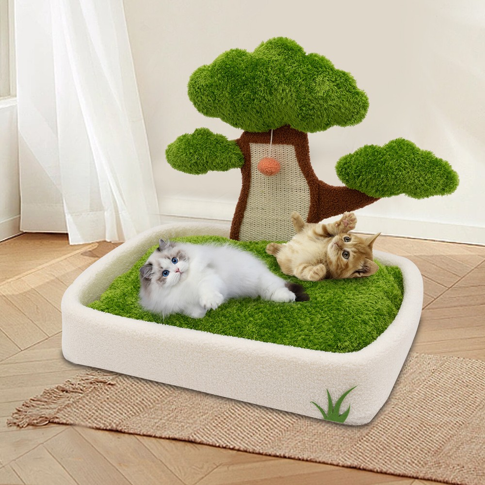 63??43??60cm Cat House With Sleeping Cushion Cat Bed With Cat Scratching Post