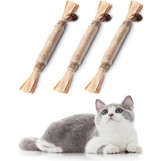 Vintage & Haven 3 Pcs Natural Silvervine Sticks Cat Toys, 3 Pcs, Solid color