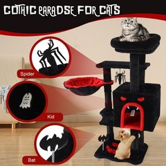 Gothic Cat Tree for Indoor Cats Large Adult, 40.5″ Goth Cat Trees Tower with …