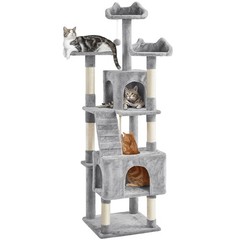 72″ Cat Tree for Indoor Cats, Multi-Level Cat Tower Cat Condo w/Scratching Posts