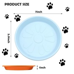2 Pack Resin Dog Food Plate Shallow Cat Food Bowl Small Pet Feeding Bowl for