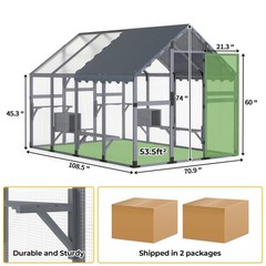 COZIWOW 9′ Cat Catio Extra Large Catio Outdoor Cat Enclosure w/ 7 Platforms NEW