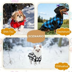 Dogs Fleece Vest Sweater M Plaid Red Black/Black White 2Pack