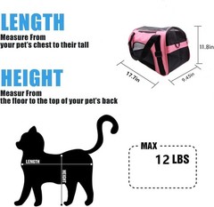 ZaneSun Cat Carrier,Soft-Sided Pet 17.7″L x 9.5″W x 11.8″H, Medium-LightPink