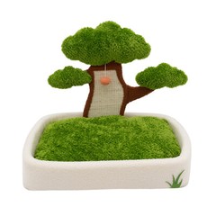 23.6” Green Tree Cat Bed Cat Cozy Condo with Scratching Post Padded Bed