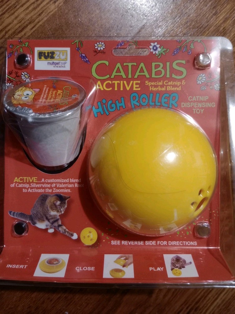 Catnip Dispensing Toy Catabis Active High Roller Cat Toy