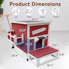 Outdoor Cat Shelter with Escape Door Rainproof Outside Kitty House